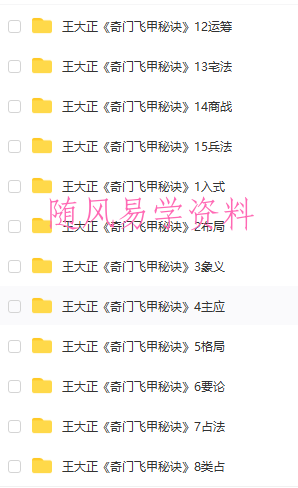 王大正 奇门飞甲秘诀视频教学81集