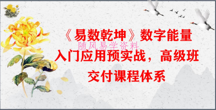 司天喜 易数乾坤  数字能量学高级班（升级版） 文档+视频