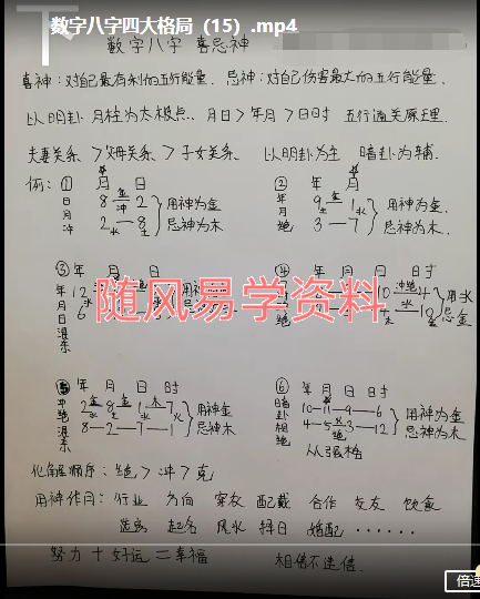 承钰老师数字八字四大格局讲解视频15集