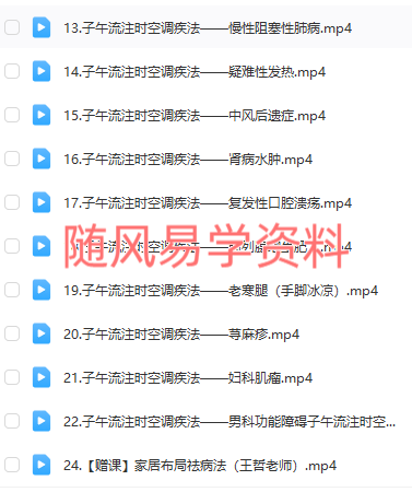 王哲  子午流注时空调疾术视频23集