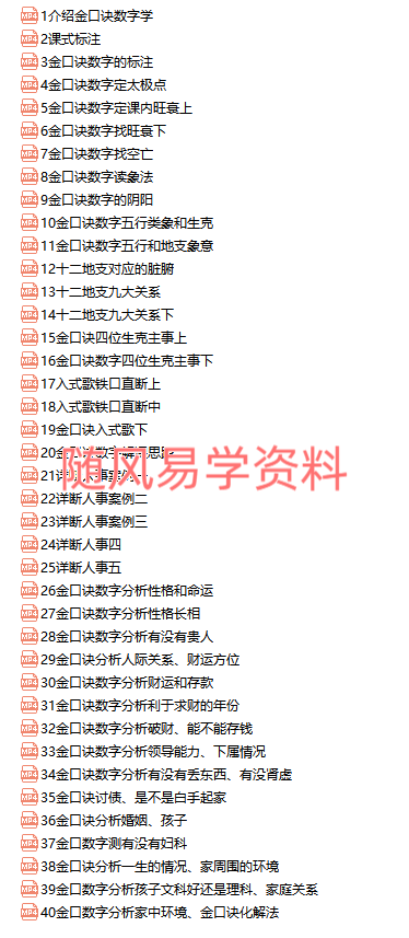 王春林  数字金口诀视频40集+金口诀号码秒断视频12集